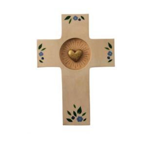 Kruis - Jij vult mijn hart - witte patina - 14x10cm