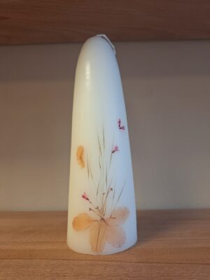 Kaars XL - extra breed - Gedroogde bloemen