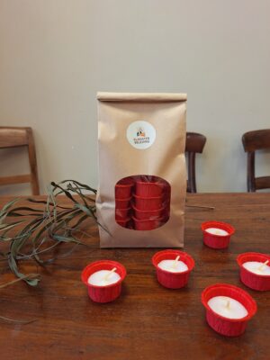 Biolichtjes / Eco waxinelichtjes - Rood - 20 stuks