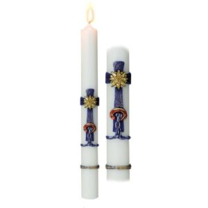 Doopkaars Kruis Water - 40*400 mm